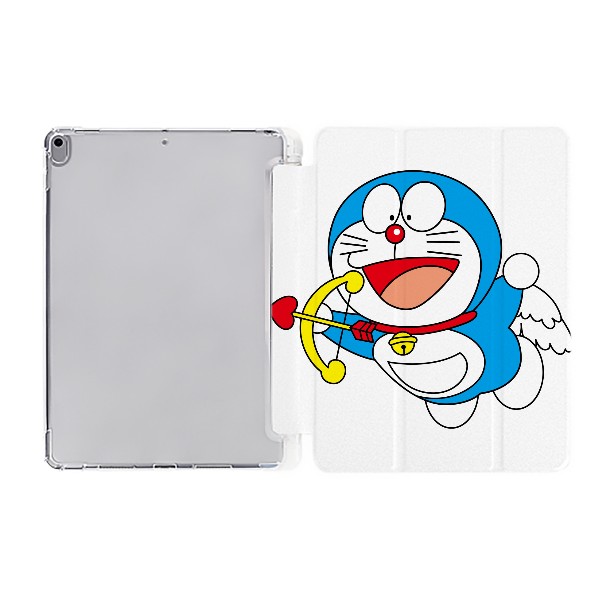 （画像用） ドラえもん Doraemon IPad ケース ペン収納付き 三つ折りスタンド PUレザー×シリコン 対応機種9.5/10.5/10.9インチ